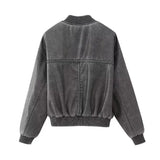 Veala | Vintage Leren Bomber Jas - Vrouwentrend