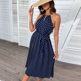 Veala | zomer mode vrouwen dragen polka dot halter jurk