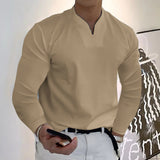 Veala | Sublieme Schaduwaccenten Modieus V-hals Shirt voor Heren